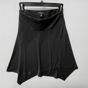 Ann Taylor Black Asymmetrical Knee Length Skirt XXS